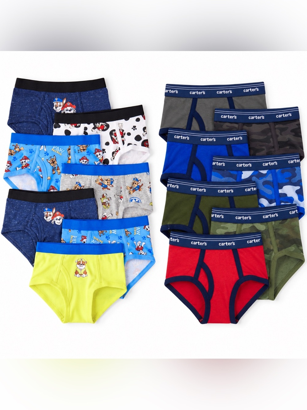 Carter's Boys Briefs Bundle - Blue, Yellow, Gray, red, Navy, green